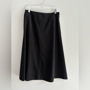 Talbots Petites Black A-Line Skirt Size 10P Stretch Classic Career Midi